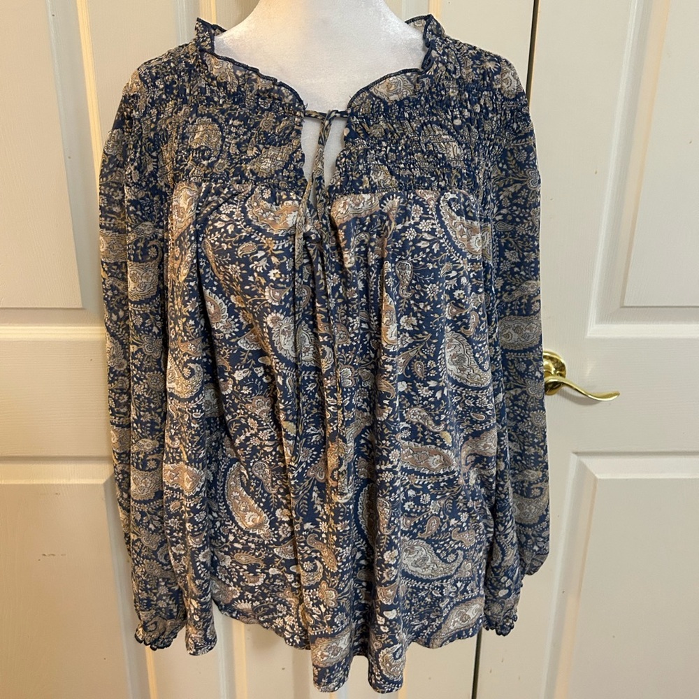 Lucky Brand peasant blouse, size 3X